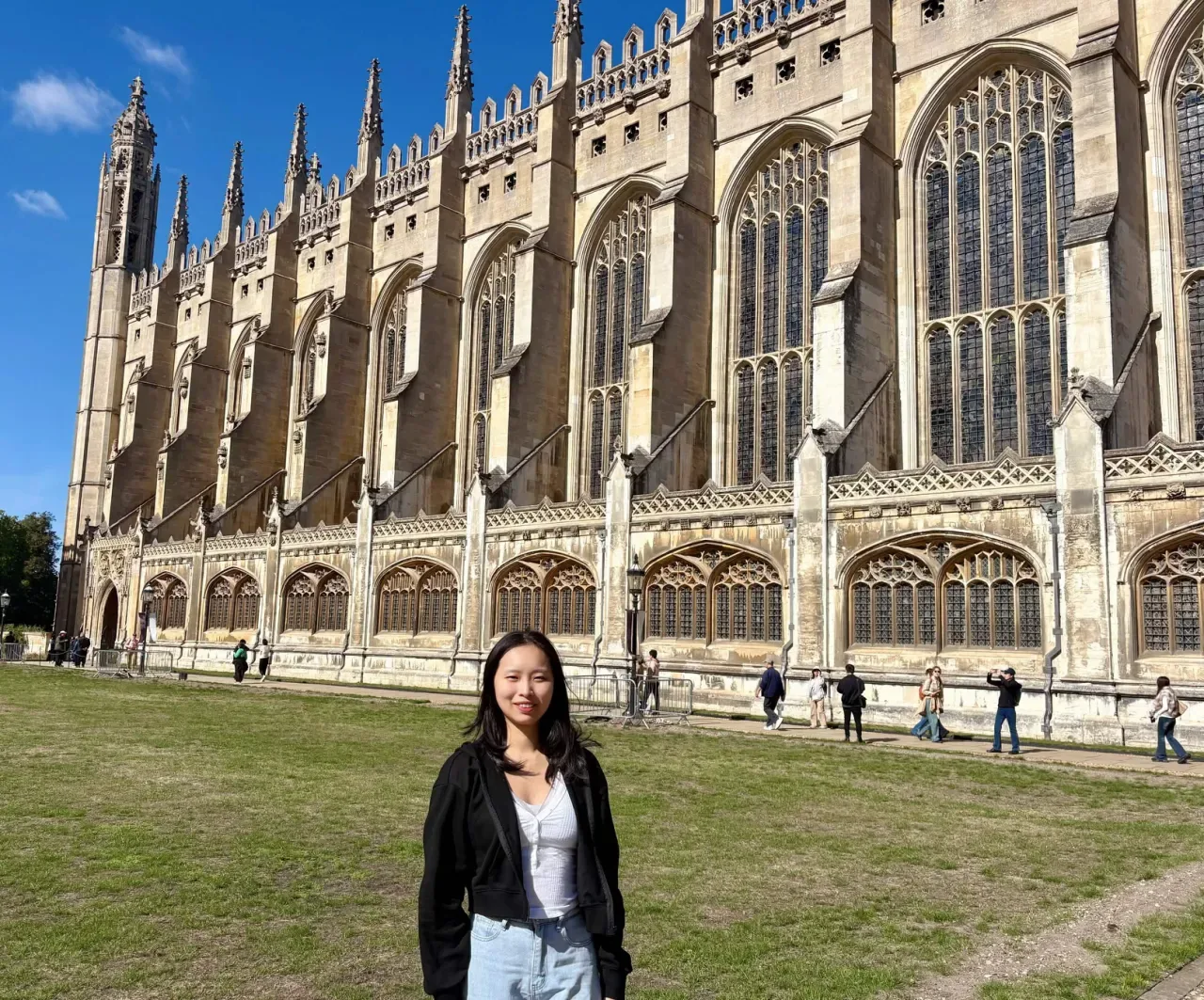 Yifan Wang in front of King's College Chapel, Cambridge